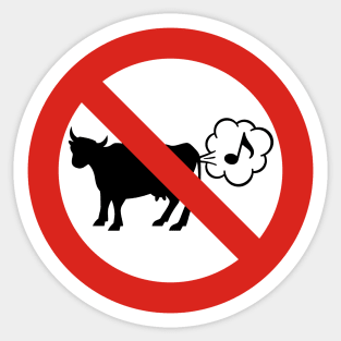 No Farting Cow Sign Sticker